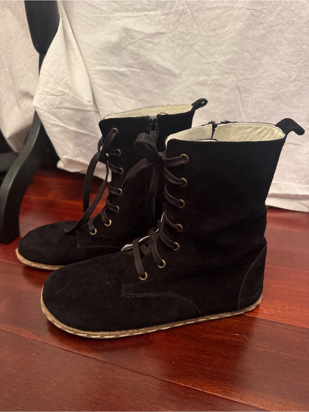 Barefoot Leather Grounding Ankle Women’s Boots Handmade Black 8.5 - 9